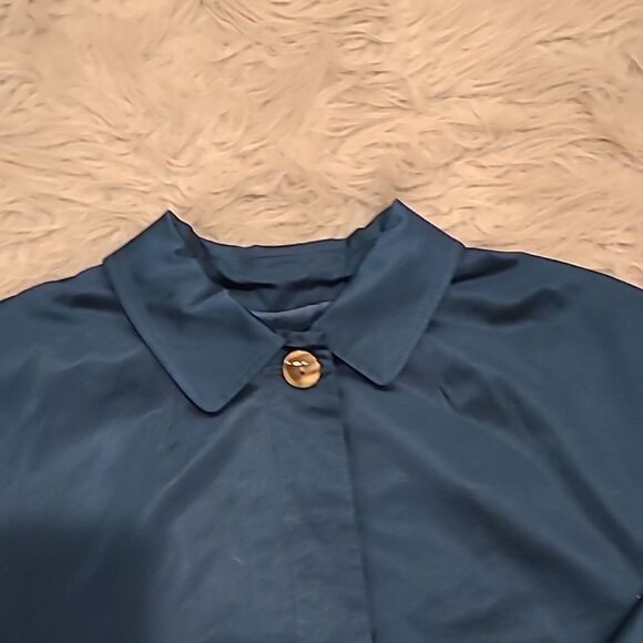 J jill stretch cropped teal cotton flowy lined jacket size small - Picture 2 of 9